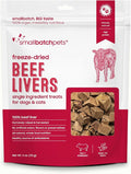 smallbatch Freeze Dried Dog Treats, Beef Liver Treats for Dogs & Cats, High Protein, Single Ingredient Dog Treat for Training or Food Topper, Natural, Humanely Sourced Meat, Made in the USA, 4 oz