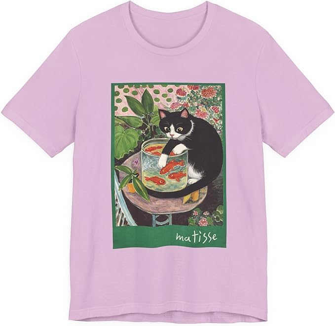 Vintage Cat Painting T Shirt, Matisse Inspired Cat Tee, Retro Art Aesthetic Shirt, Funny Cat Lover Gift