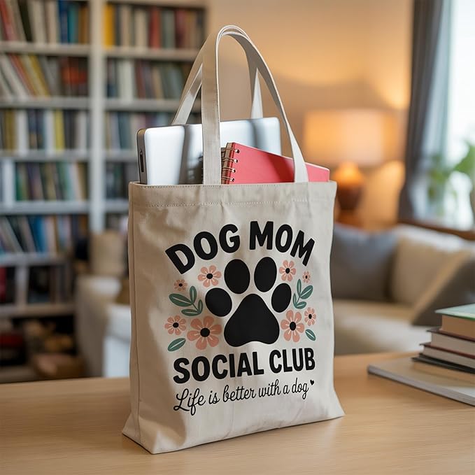 Pets Lover Gifts Tote Bag for Women, Dogs Cats Bee Aesthetic Canvas Bag with Inner Pocket
