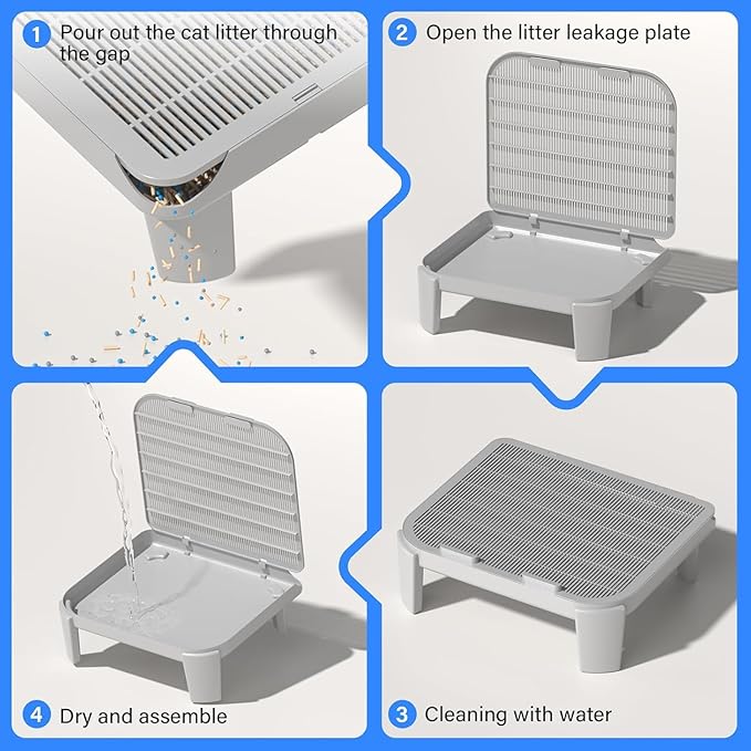 Cat Pedal Step Stool with Filter Function Self Cleaning Litter Box Footstool Compatible with Automatic Cat Litter Box, Self-Cleaning Cat Box Step Stairs