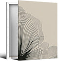 Abstract Black and Beige Flowers Canvas Wall Art, Neutral Floral Lines Poster, Modern Minimalist Floral Wall Decor, Boho Botanical Sketch Art Print for Living Room Bedroom 8x10in Wrapped Canvas