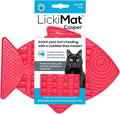LickiMat Casper, Fish-Shaped Cat Slow Feeders Lick Mat, Boredom Anxiety Reducer; Perfect for Food, Treats, Yogurt, or Peanut Butter. Fun Alternative to a Slow Feed Cat Bowl or Dish, Pink