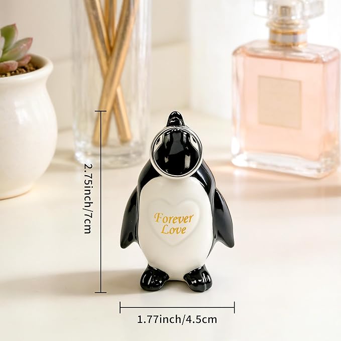 Gifts for Him Her Boyfriend Girlfriend, To My Love Handmade Ceramic Mini Penguin Anniversary Birthday Gifts for Women Men, Romantic Valentines Forever Lover Gifts for Wife Husband Couples Cute Decor