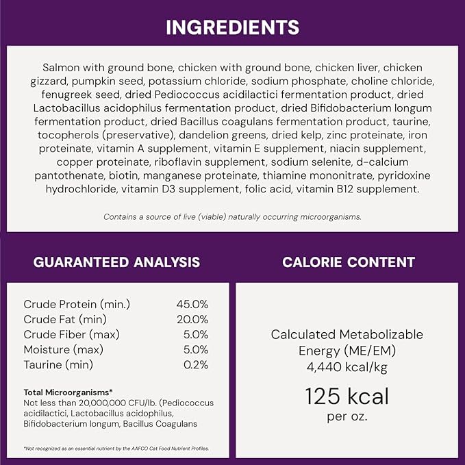 Stella & Chewy's Freeze-Dried Raw Cat Dinner Morsels - Premium Salmon & Chicken Recipe with 98% Wild-Caught & Cage-Free Protein - Natural Grain-Free Cat & Kitten Food - Made in USA - 8 oz