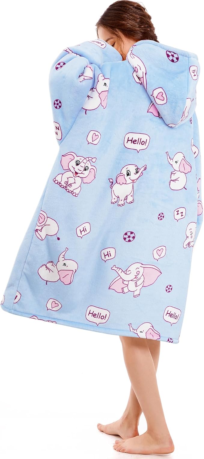 Narecte Cozy Oversized Blanket Hoodie Wearable Blanket Adults Soft Hooded Blanket Hoodie Birthday Gifts for Women Christmas