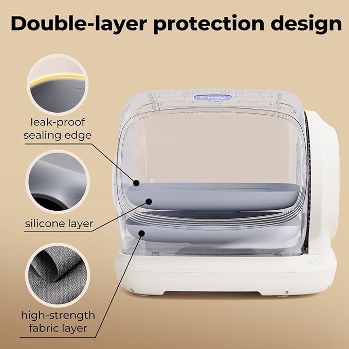 Self-Cleaning Cat Litter Box,106L XXXL Extra-Large Space Automatic Cat Litter Box for Large Cats, Open Top Automatic Cat Box Self Cleaning with APP, Safety Sensor, Anti-Pinch Patent