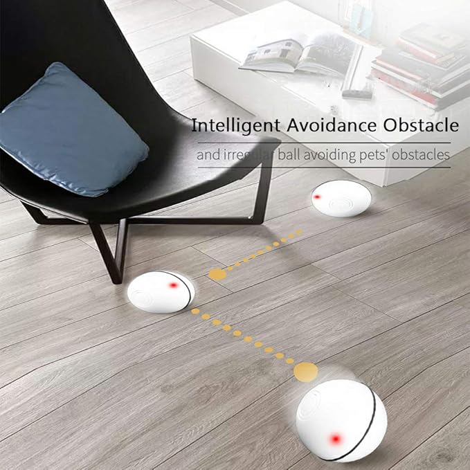 Pet Cat Toy Led Light Free Ball USB Charging Smart Funny Cat Toy Automatic Rolling Ball Motorized Entertainment for Pets Automatic Electronic Shake