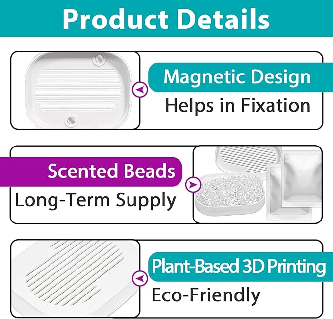 6+12 Pcs Fragrance Boxes Compatible with PetSnowy Snow+ Automatic Cat Litter Box, Includes Refill Beads with Camellia Flowers Scent for Odor Control & Freshness