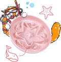 Cat Slow Feeder Bowl – Whisker Friendly Melamine Puzzle Feeding Bowl for Slow Eating – Wet & Dry Food – Dishwasher Safe, Lightweight, Non-Slip (Coral Pink, 6.3'')