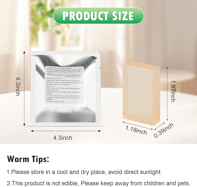 Pet Odor Eliminator for Meowant Self Cleaning Cat Litter Box, Cat Toilet Odor Control Deodorant Gel, Automatic Cat Litter Box Deodorizer (3 Pack, Floral Scent)