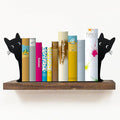 Peeping Cat Bookends,Metal Book Ends for Heavy Books for Shelves Decorative,Bookshelf Decor Home Office Desk for Cat Lover Gifts (Black Cat)