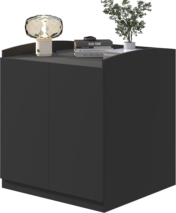 Extra Large Litter Box Enclosure with Cat Scratch Mat - Designed for Self-Cleaning and XXL Litter Boxes (Black)