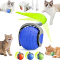 2025 New Interactive Cat Ball Toy for Indoor Cats Rotating Ball Toys,Automatic Moving for Bored Indoor Kitten,360°Automatic Rolling Balls Toy Electric Dogs Cat Balls(Blue)