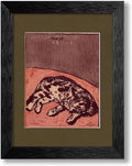 Cute Cat Poster Mid Century Modern Animal Wall Art Vintage Aesthetic Canvas Painting for Bedroom Dormitory Wall Decor Cat Lovers Gifts 16X20 inch Black Framed