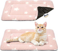 Mora Pets Cat Bed for Indoor Cats Washable Dog Crate Pad Cute Star Dog Bed Mat for Small Dogs Pet Kennel Pad for Cage Soft Flat Puppy Kitten for Sleeping Anti-Slip Pink 22 x 13 inch 2 Pack