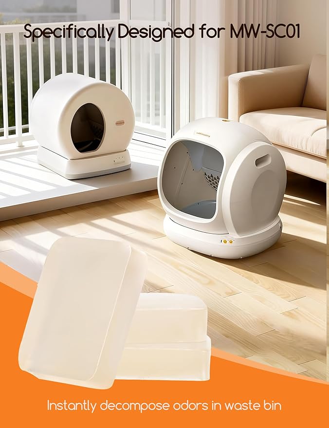 MeoWant Pet Odor Eliminator for MW-SC01/MW-SC02/LB02 self-cleaning litter boxes, Cat Litter Deodorizer Gel Compatible with MeoWant Automatic Cat Litter Box, 3PCS