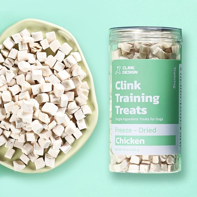 Clink Design Freeze Dried Dog Treats and Cat Treats, Single Ingredient Dog Treats, 100% Chicken Dog Training Treats, High Protein Snacks, 3.5oz