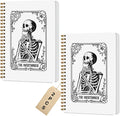 2 Pcs the Overthinker Goth Tarot Spiral Notebook Skull Gothic Tarot Cards Journaling Notebooks Gifts for Women Teacher Friend Teens College Ruled Notebook Journal, Classroom Office Supplies