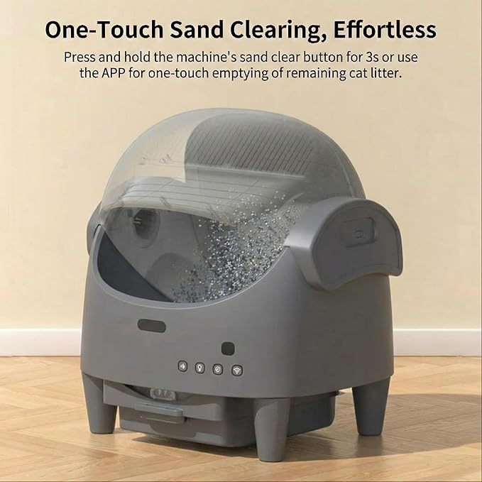 Automatic Self-Cleaning Cat Litter Box with Open-Top Design, App-Controlled Electric Litter Box for Multiple Cats, Adjustable Entry Height, Multi-Sensor Safety System, Includes 1 Roll Trash Bags