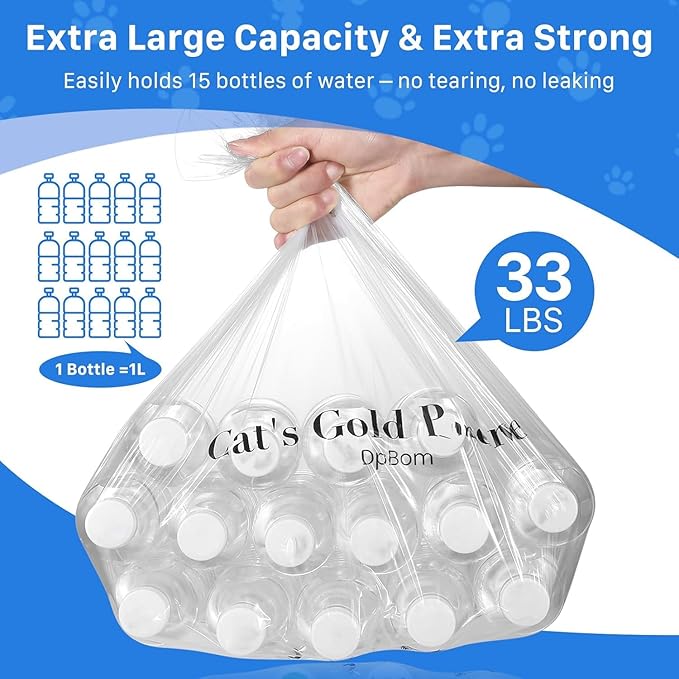 60 Pack Litter Box Robot 3 4 Waste Bags, Self Cleaning Cat Litter Box Robot Waste Liner Bags Replacement, Heavy Duty 9-11 Gallons of Capacity