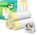 Litter Bags for Automatic Cat Litter Box, Replacement Extra Large Self-Cleaning Cat Litter Box Liners, 4 Rolls Drawstring Trash Bags for Robot, Waste Bag of 24.4×11 Inches（80 Counts/4 Packs）