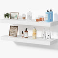 Floating Shelves for Wall, Bathroom Shelves Over Toilet, Wall Shelves & Book Shelf for Room, Hanging Shelf, Modern Wooden Mounted Floating Shelves, 24x7x1.5 in (White, Set of 2)