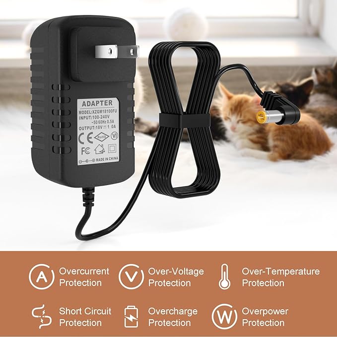 Replacement for Petsafe ScoopFree Litter Box Power Supply Charger, Compatibility PetSafe Automatic Self-Cleaning Installations Models：RFA-516 PAL00-14243, PAL00-15342, PAL00-14242