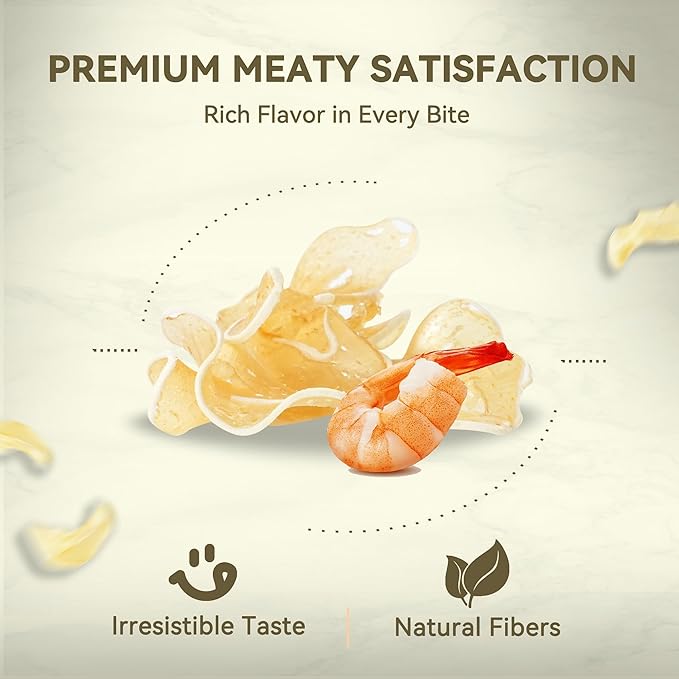 Soft Cat Treats, Chicken & Shrimp Ultra-Thin Slices for Kitten & Senior, Easy to Chew & Tooth-Friendly, Grain-Free & Gut-Friendly Cat Snacks,3.2 oz