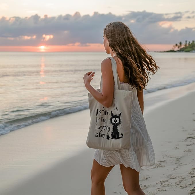 Pets Lover Gifts Tote Bag for Women, Dogs Cats Bee Aesthetic Canvas Bag with Inner Pocket