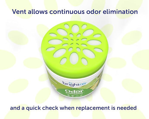 Bright Air 14 oz. Super Odor Eliminator, For Medium-Size Spaces, Zesty Lemon & Lime Scent, Case of 6, Air Freshener, Natural Essential Oils, Lasts Up to 90 Days Each