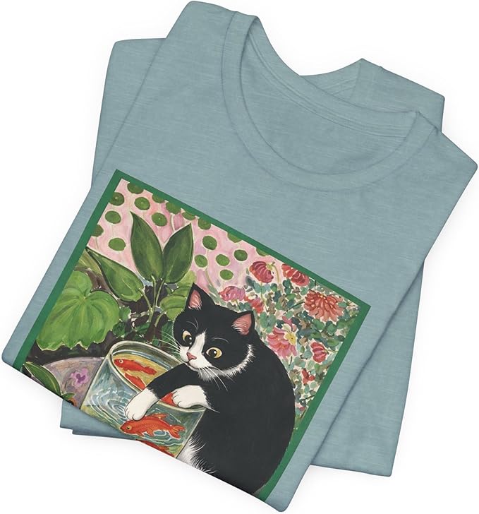 Vintage Cat Painting T Shirt, Matisse Inspired Cat Tee, Retro Art Aesthetic Shirt, Funny Cat Lover Gift