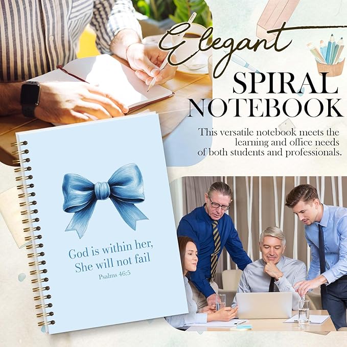 Bible Journal for Women, Coquette Blue Bow Bible Study Supplies, Christian Gifts for Women Girls, 5.5x8.3 Inch - A03