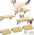 3Pcs 14"×8" Large Cat Wall Shelves - Wall Mounted Cat Shelves, Natural Wood with Fixtures for Large Cats and Kittens for Household Pets Sleeping, Playing, Climbing