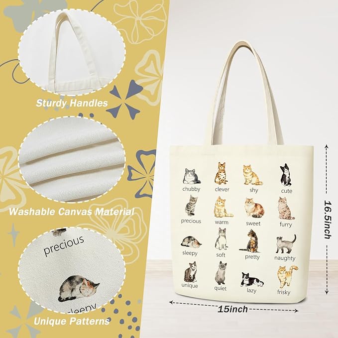 Aesthetic Cute Tote Bag with Handle for Girls Women - BT6