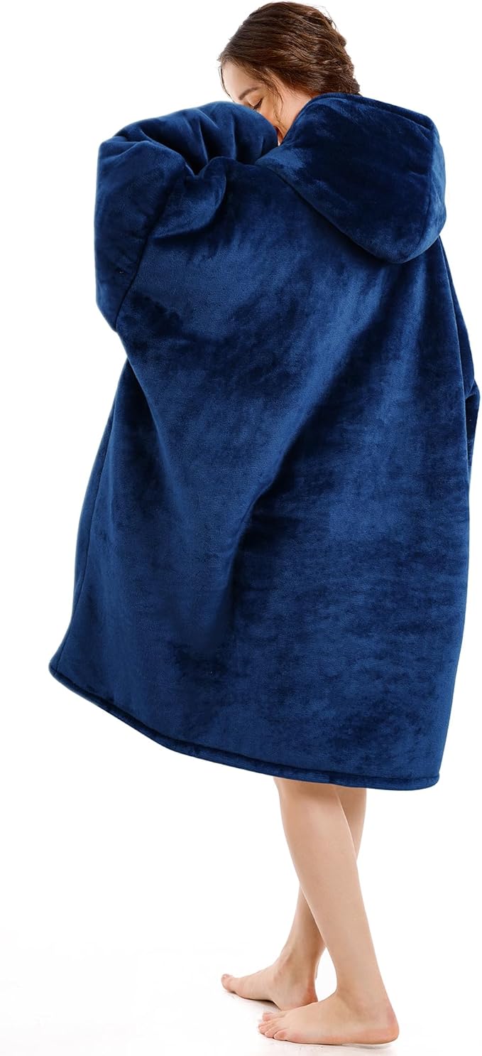 Narecte Cozy Oversized Blanket Hoodie Wearable Blanket Adults Soft Hooded Blanket Hoodie Birthday Gifts for Women Christmas