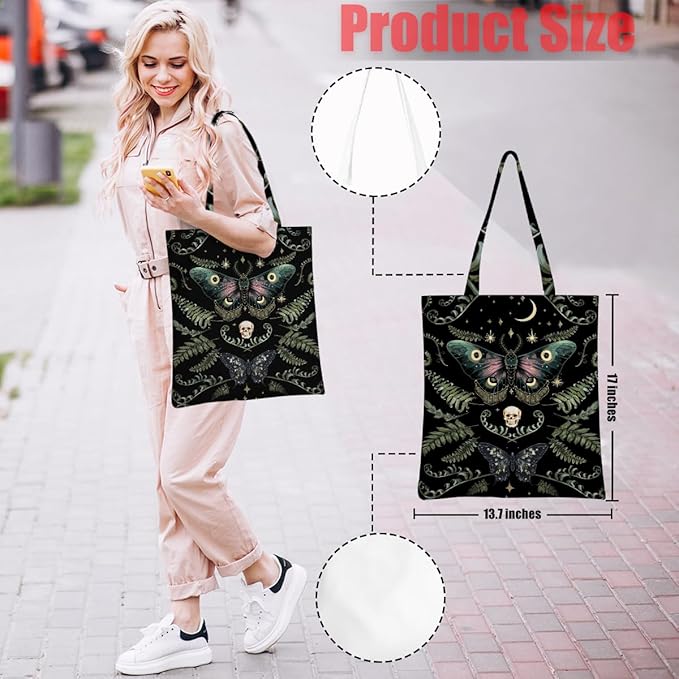 Hanamiya Na Tote Bag with Zipper Pockets, Tote Bag Reusable Shopping Grocery Bags Birthday Gifts for Women, Weekender Bags