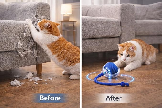 OAOAPLOS® Smart Interactive Dog Ball – Automatic Rolling Pet Toy, Quiet Self-Moving Ball with 3 Modes, Waterproof Design for Indoor & Outdoor Play