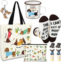 Dachshund Lover Gifts for Women Birthday Gifts Baskets Set Include Canvas Tote Bag, Makeup Bag, Socks, Keychain, Enamel Mug, Small Figurines for Mom, Wife, Sister, Friend