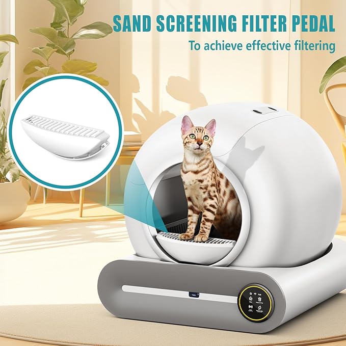 SUW Foot Pad Accessory Parts for Cat Self Cleaning Robot Box, Replacement Part Foot Mat White [Suitable for Automatic Litter Box Numbered B0001-B9999]