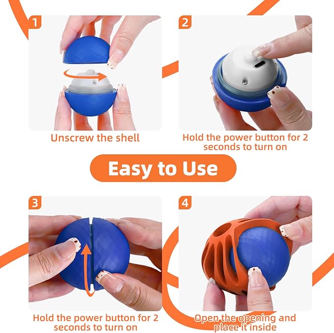 Interactive Dog Toy, Wicked Ball AIR, Automatic Moving, Bouncing, and Rotating, E-TPU Material, IPX7 Waterproof Rating, Active Rolling Ball for Medium and Large Dogs (Orange+Blue)