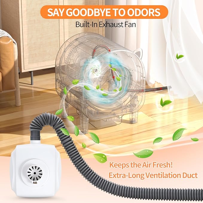 Self Cleaning Litter Box, Automatic Cat Litter Box for Multiple Cats, App Control with Safety Sensors, Removable Washable Liner,2 Rolls Garbage Bags