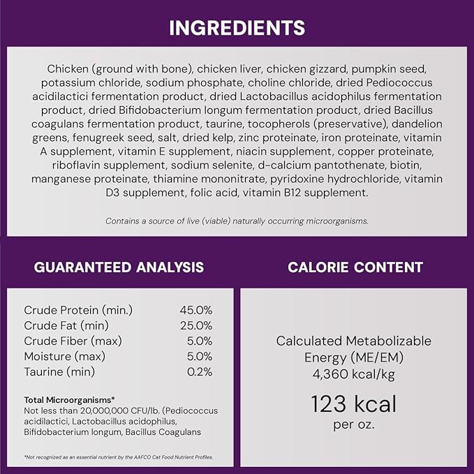 Stella & Chewy's Freeze-Dried Raw Cat Dinner Morsels - Premium Chicken Recipe with 98% Cage-Free Meat & Organs - Natural Grain-Free Cat & Kitten Food - Made in USA - 18 oz
