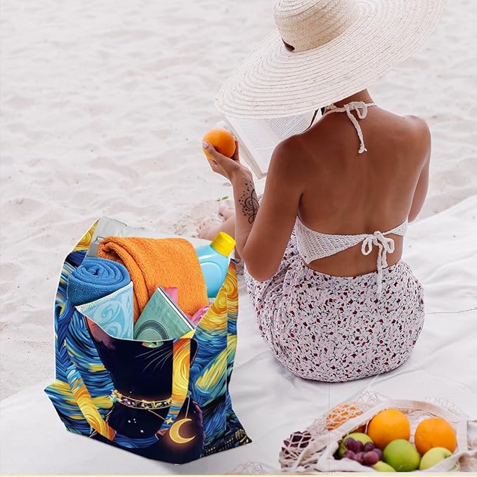 Hanamiya Na Tote Bag with Zipper Pockets, Tote Bag Reusable Shopping Grocery Bags Birthday Gifts for Women, Weekender Bags