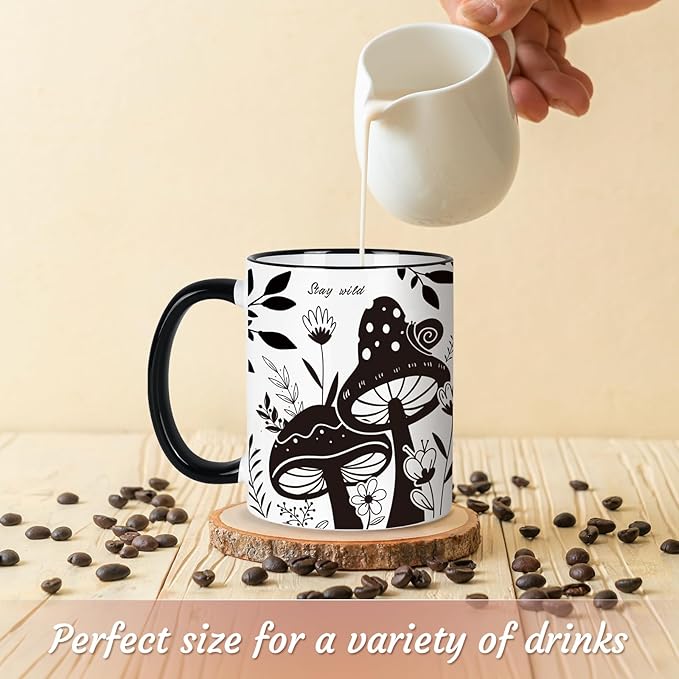 Mushroom Gifts for Women, 11 Oz Boho Coffee Mug, Mothers Day Birthday Gift for Woman, Hippie Gifts for Women, Mushroom Cup, Cute Coffee and Tea Mug Microwave & Dishwasher Safe