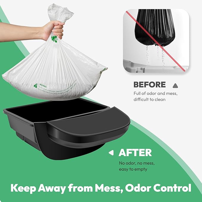 100 Pcs Waste Bags Liners, Compatible with Litter Robot 4/5/3, Leak-Proof Replacement Waste Bags, Heavy Duty Cat Litter Trash Bags, Waterproof Litter Bags, 26.4" x 21.9"