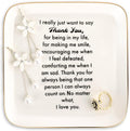 PUDDING CABIN Thank You Gifts for Women Mom - Ceramic Jewelry Tray 5.5inch - Mothers Day Birthday Appreciation Inspirational Gifts for Women Coworker Teacher, Retirement Gift for Woman