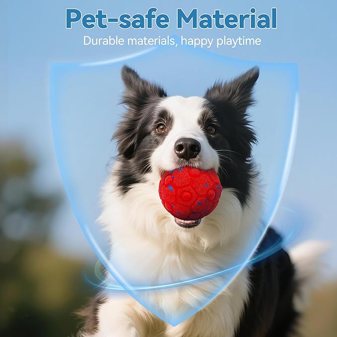 Newget Interactive Dog Toy Ball Replacement Shell, Chew-Resistant E-TPU Durable Cover for Medium & Large Dogs, Spare Outer for Smart Rolling & Bouncing Balls, Red (No Ball Core)