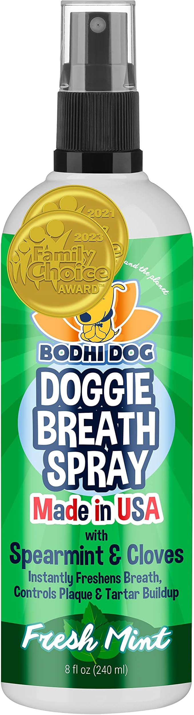 Bodhi Dog Natural Dog Breath Freshener Spray | Fresh Breath for Dogs, Tartar & Plaque Remover | Supports Teeth & Gum Health | Bad Breath Treatment & Promotes Clean Oral Hygiene | Made in USA | 8oz
