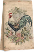 Lovdazzles Vintage Rooster Kitchen Towels, Rustic Decorative Absorbent Microfiber Dish Cloth Tea Towel, Chicken Waffle Soft Hand Towels for Farmhouse Home Bathroom Kitchen Decor, Rooster Gifts