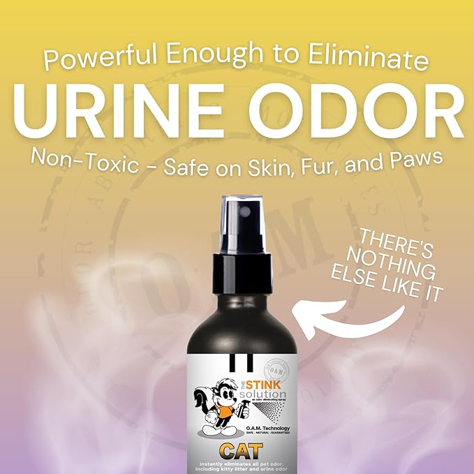 The Stink Solution Cat Odor Eliminator For Litter Box, Home Furniture, Carpet, & More | Completely Remove Urine, Feces, Vomit, & Other Cat Odor Quickly | Cat Products - 2 16 oz Bottles (Citrus Orange)